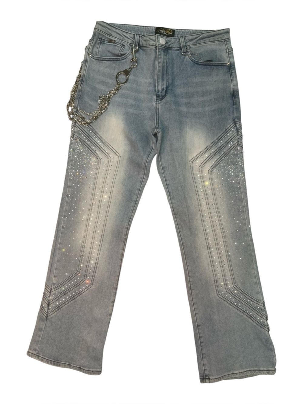 Sz 34 chain studded baggy jeans